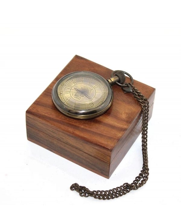 Ahşap Kutulu Pirinç Köstekli Saat 16154