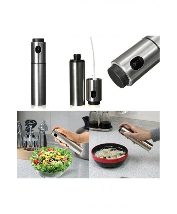 Paslanmaz Çelik Gövdeli Spray Yağlık - Zeytinyağ/sirke Püskürtücü