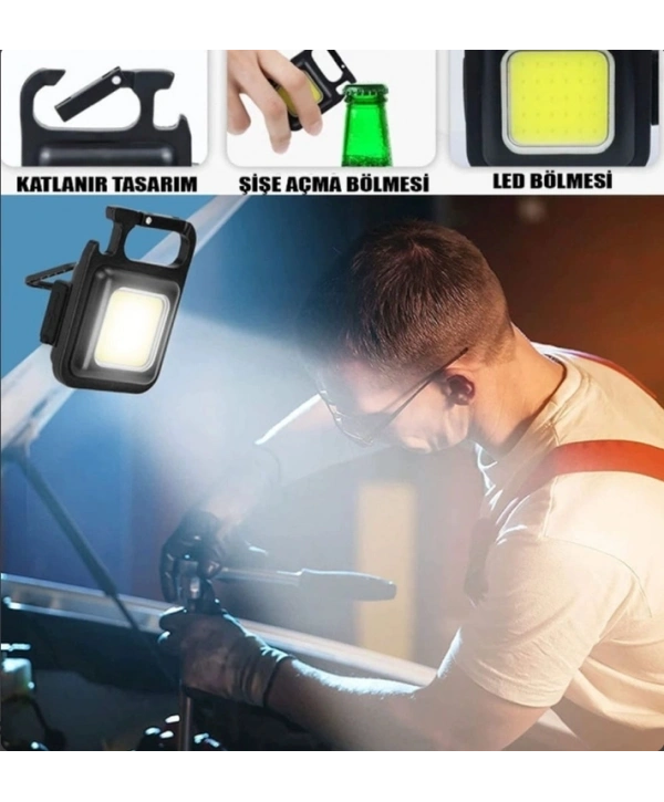 Led Işıklı Flash Özellikli 4 Modlu  Anahtarlık El Feneri