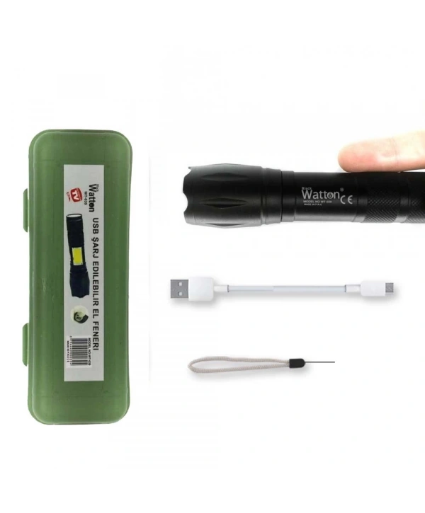 Powerbank Özellikli Uzun Menzilli El Feneri  Wt-039