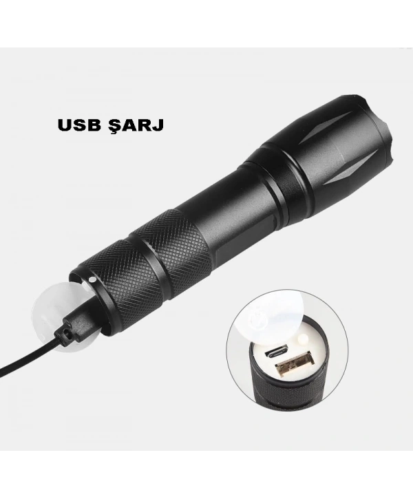 Powerbank Özellikli Uzun Menzilli El Feneri  Wt-039