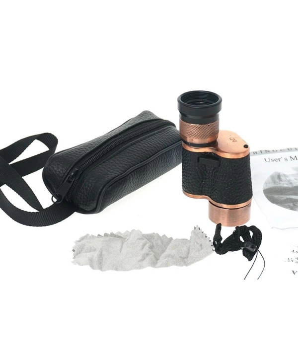 6x24  Baıgısh, Askeri Tarzi Pirinç Ve Deri Kaplamalı, Deri Çantalı Monocular Dürbün Princ