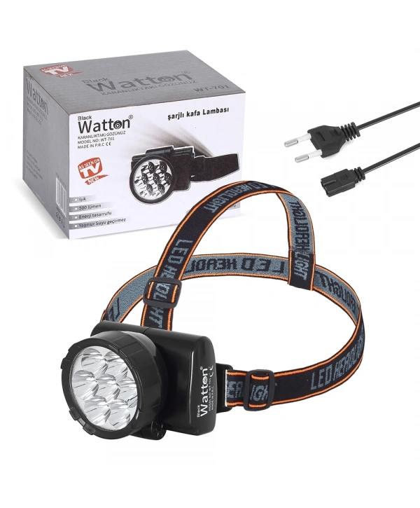 7 Ledli Şarjlı Baret Kafa Lambası  Wt-701