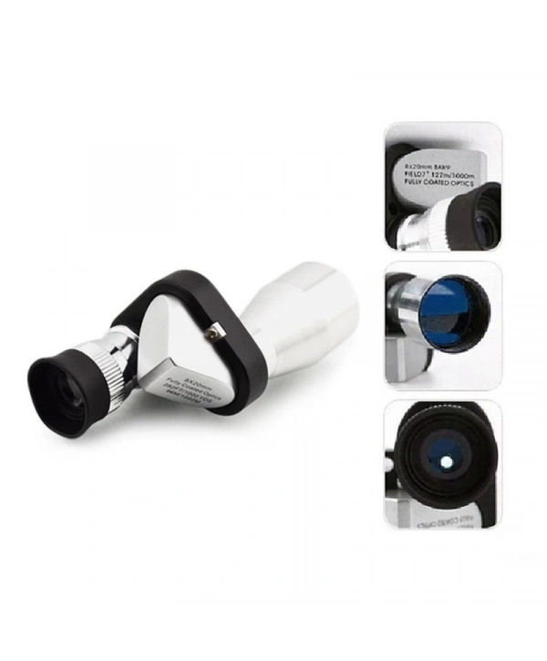 8x20 Tekli Dürbün Monoküler Mini Dürbün Kırmızı Camlı Avuç Içi Dürbünü