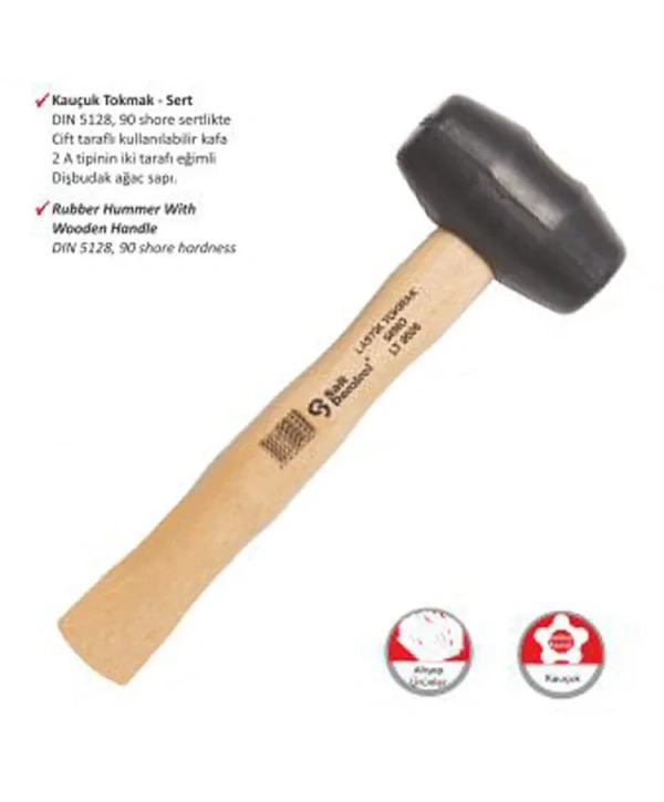 Ağaç Saplı Lastik Tokmak No:60