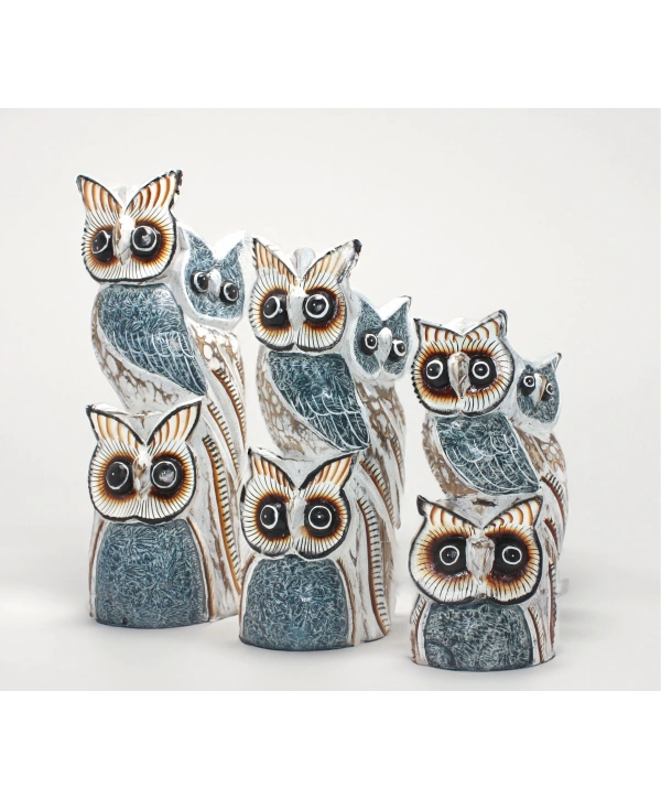 Ahşap 3lü Baykuş Seti 3okas-18