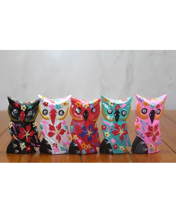 Ahşap 5li Baykuş Seti Polos-10