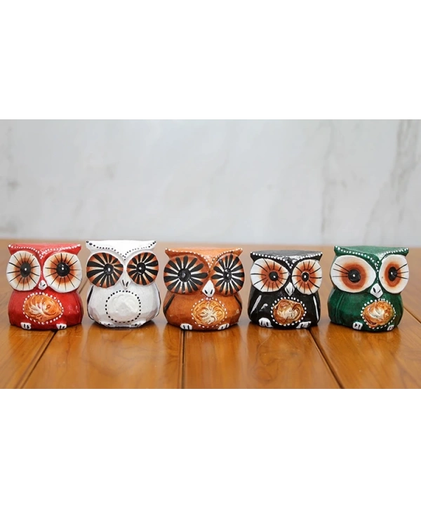 Ahşap 5li Baykuş Seti Polos:8