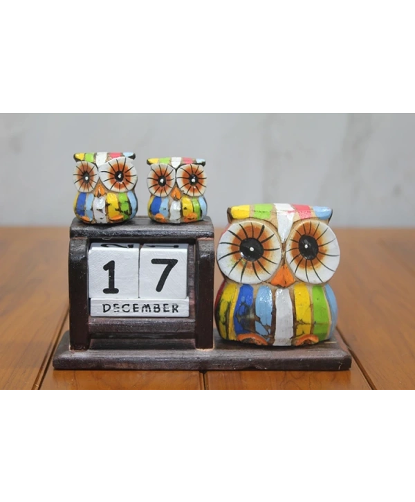 Ahşap Baykuş Takvim Polos-18