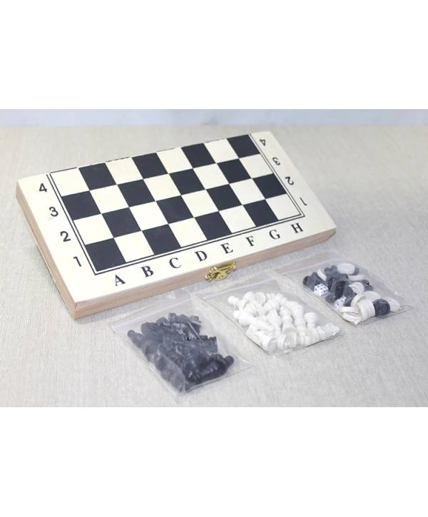 Ahşap Kutulu Satranç Ve Tavla Seti Alk4025