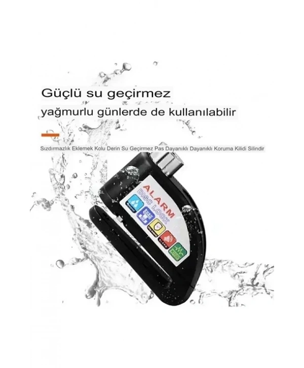 Alarmlı Disk Kilidi Motorsiklet Scooter Bisiklet Sesli Alarm 110 Desibel Yüksek Ses