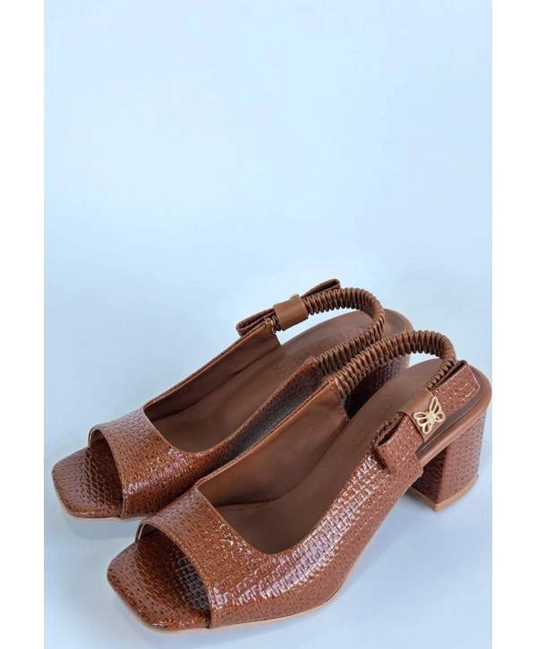 Alessi Kahve Rugan Topuklu Ayakkabı