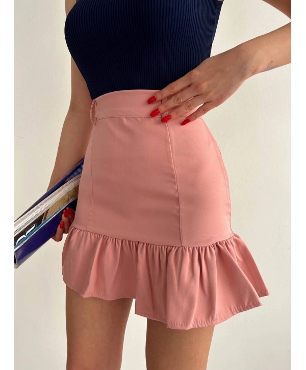 Altı fırfırlı etek pudra s24817