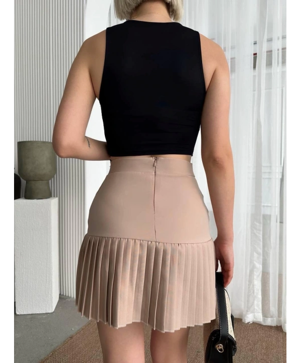 Altı pliseli mini etek