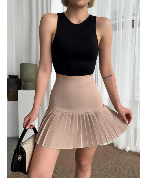 Altı pliseli mini etek