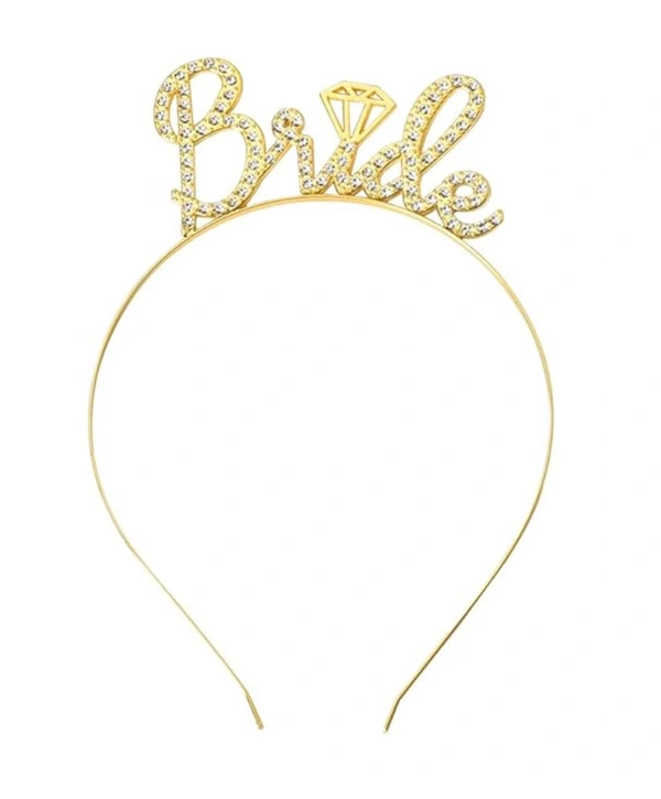 Altın Renkli Taşlı “bride” Gelin Tacı – El Yazısı Yazı Tipiyle