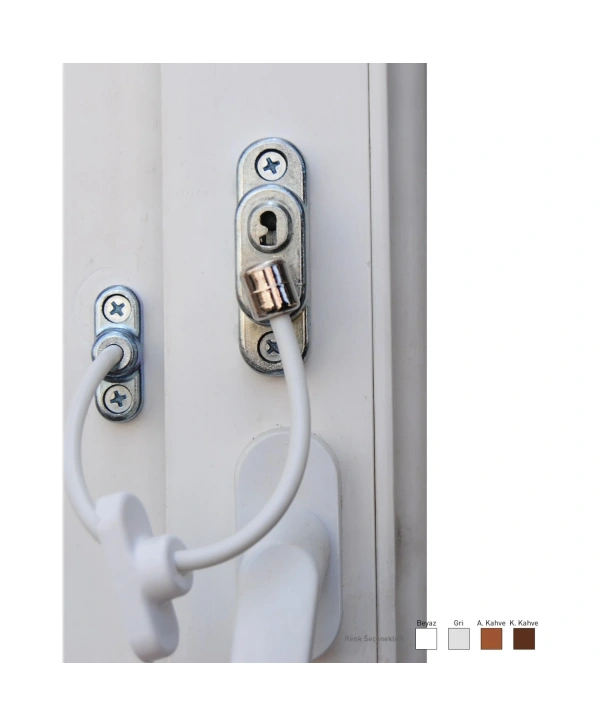 Anahtarlı Halatlı Pvc Kapı Pencere Emniyet Kilidi