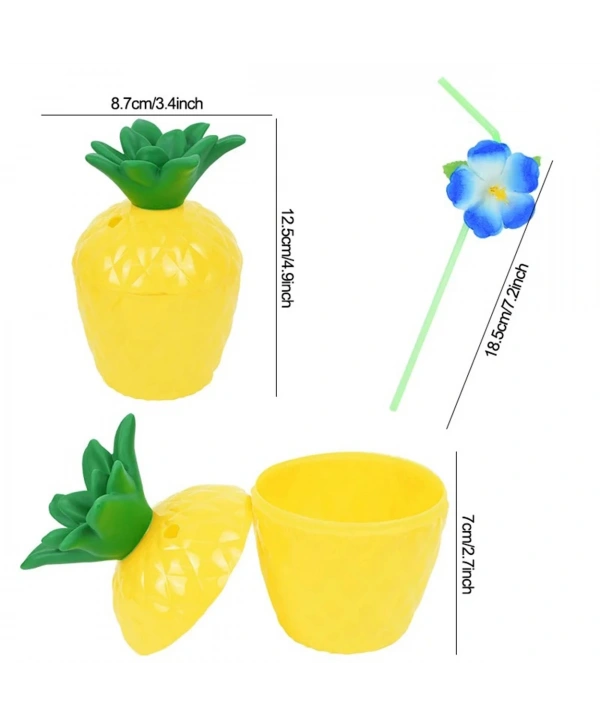 Ananas Hawaii Luau Aloha Pipetli İçecek Kabı Bardak 10x13 Cm 1 Adet