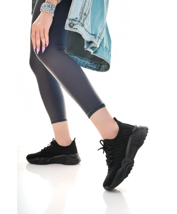 Ante Siyah Triko Bağcıklı Spor Ayakkabı