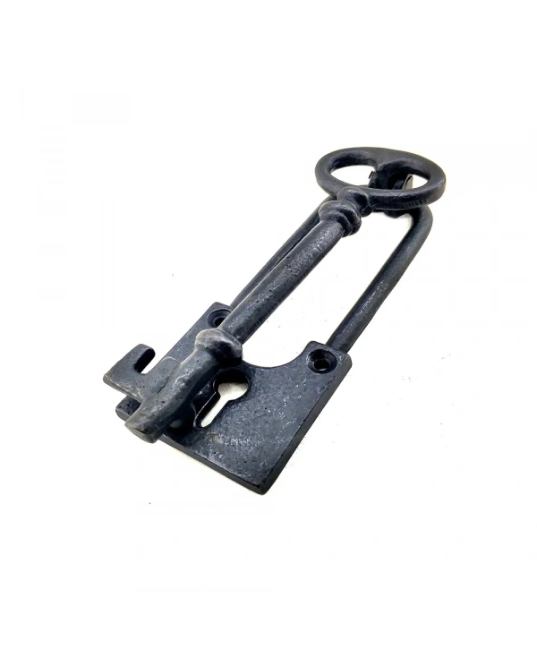 Antika Tarz Dekoratif Pirinç Anahtar Kapı Tokmağı, Taktak - 170x60mm, Oksit