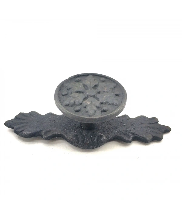 Antika Tarz Dekoratif Pirinç Çiçek Düğme - 27x70 Mm, Oksit