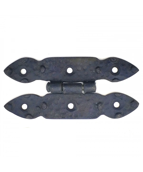 Antika Tarz Dekoratif Pirinç Düğmeli Menteşe - 117x57 Mm, Oksit