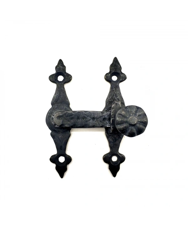 Antika Tarz Dekoratif Pirinç Kapı, Pencere Mandalı - 82x65 Mm, Oksit