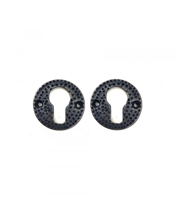 Antika Tarz Dekoratif Pirinç Oda Kilit Rozeti - 49mm, Oksit