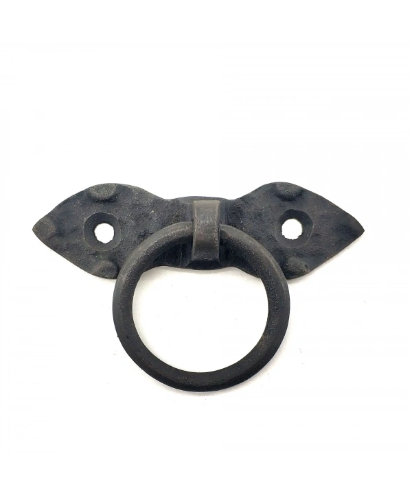 Antika Tarz Dekoratif Pirinç Yaprak Mobilya Kulbu, Kapı Kilit Halkası - 80 Mm, Oksit