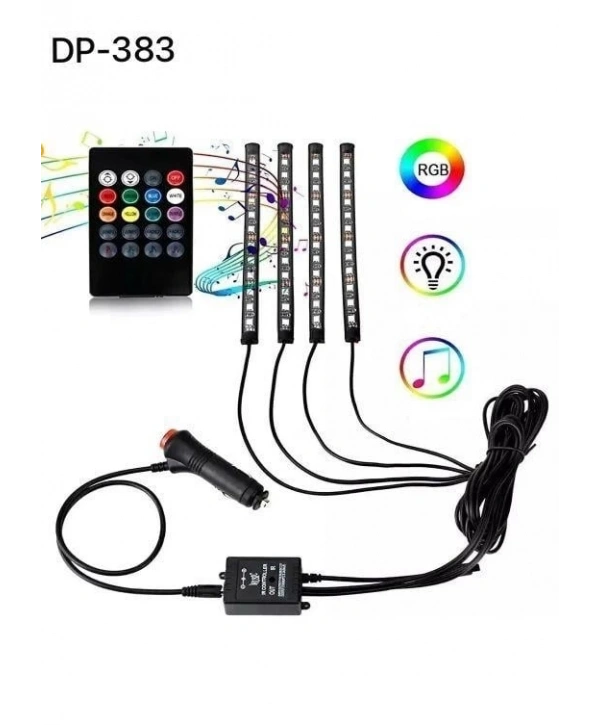 Araç İçi Ayak Altı Ses Duyarlı Şerit Led 4lü Set