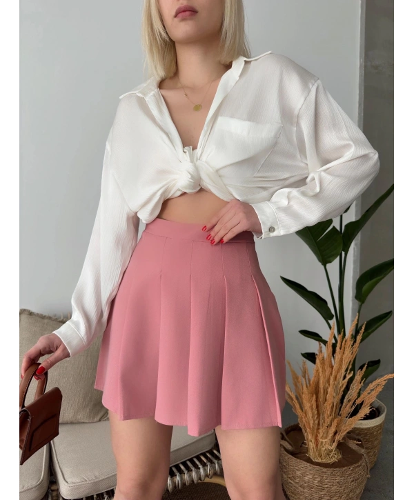 Atlas belden Pileli etek s24930