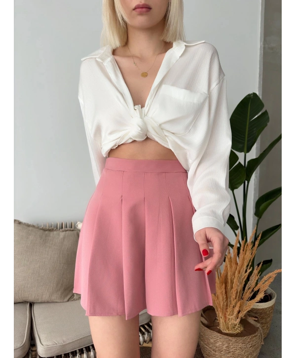 Atlas belden Pileli etek s24930