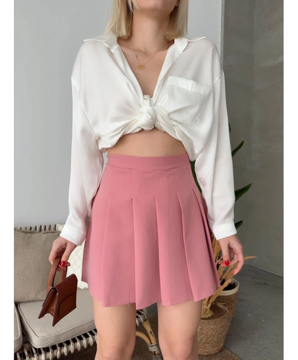 Atlas belden Pileli etek s24930