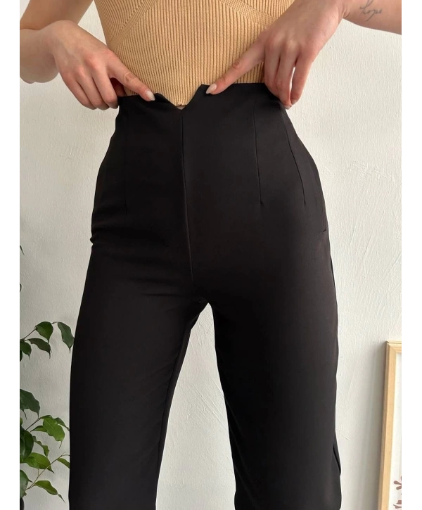 Atlas fletolu pantolon siyah
