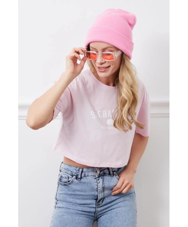 Baskılı Crop tişört