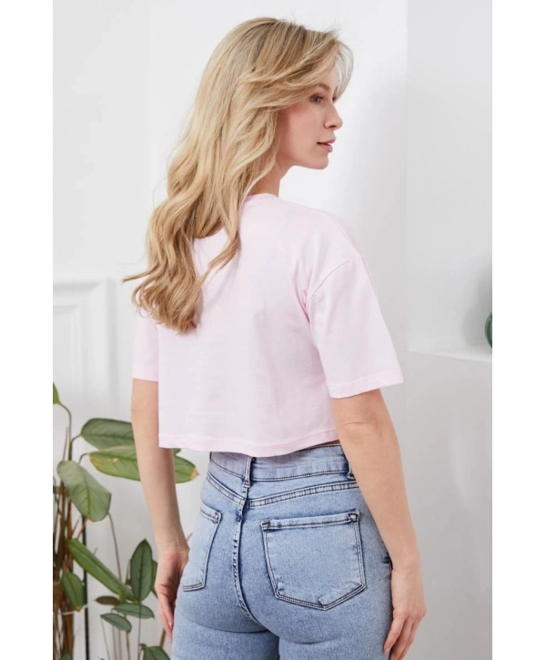 Baskılı Crop tişört