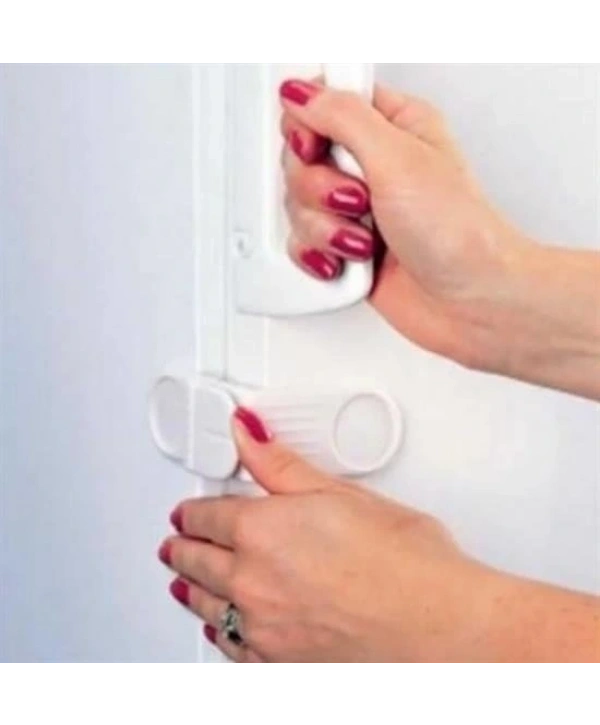 Bebek Çocuk Güvenlik Çekmece Ve Dolap İçin Kendiliğinde Yapışkanlı Vidasız Köşe Kapak Kilidi X 2 Adet