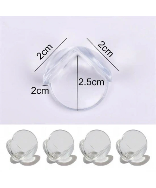 Bebek Çocuk Yumuşak Ve Esnek Dairesel Şeffaf Yapışkanlı Güvenlik Köşe Koruyucu (4 Adet)