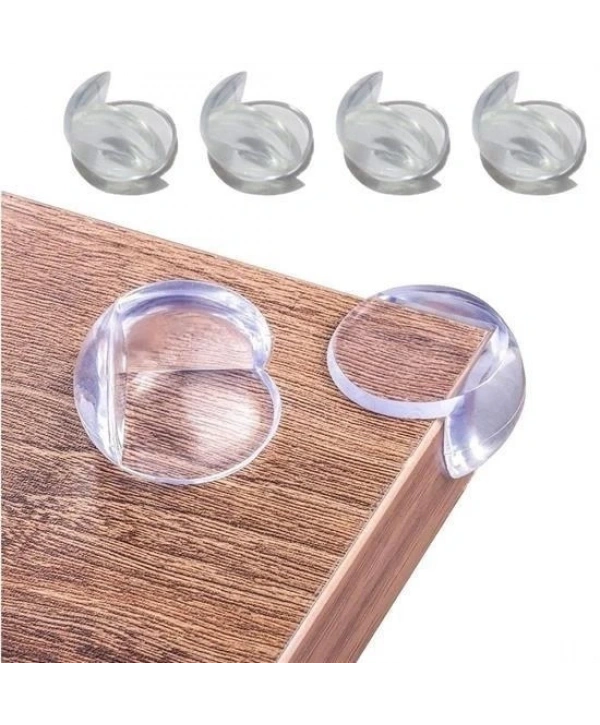 Bebek Çocuk Yumuşak Ve Esnek Dairesel Şeffaf Yapışkanlı Güvenlik Köşe Koruyucu (8 Adet)