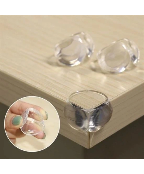 Bebek Çocuk Yumuşak Ve Esnek Dairesel Şeffaf Yapışkanlı Güvenlik Köşe Koruyucu (8 Adet)