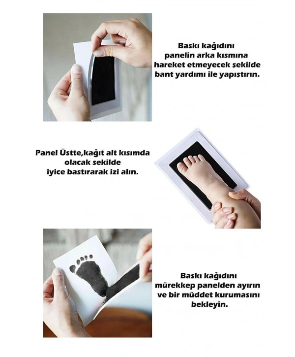 Bebek El Ayak Izi Fotoğraf Çerçevesi El Ayak İzi Kalıbı Seti