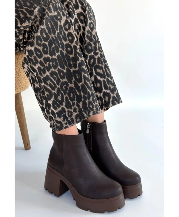 Belay Acı Kahve Nubuk Topuklu Bot