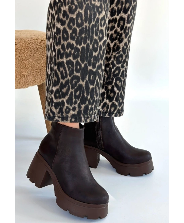 Belay Acı Kahve Nubuk Topuklu Bot