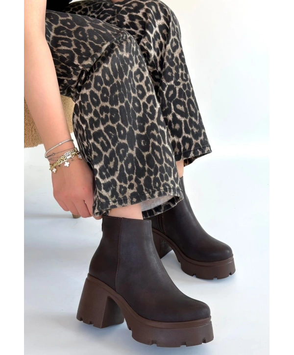 Belay Acı Kahve Nubuk Topuklu Bot