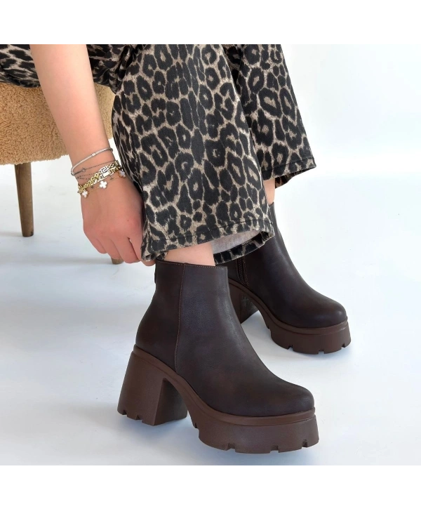 Belay Acı Kahve Nubuk Topuklu Bot