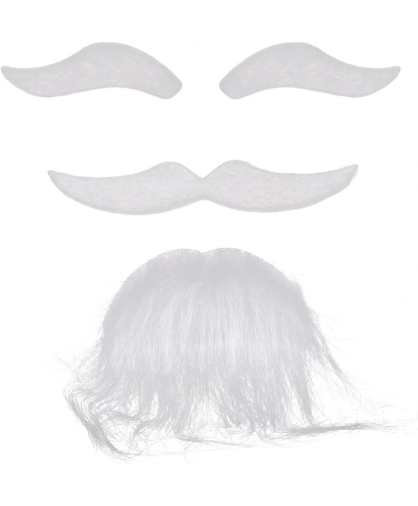 Beyaz Renk Kendinden Yapışkanlı Takma Sakal Bıyık Ve Kaş Seti