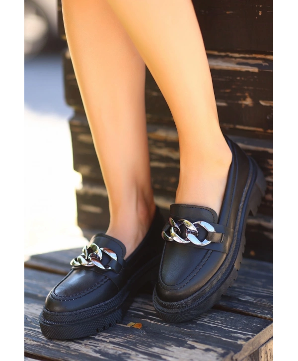 Biga Siyah Cilt  Ayakkabı