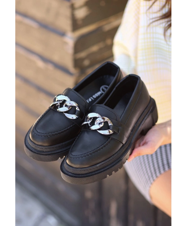 Biga Siyah Cilt  Ayakkabı