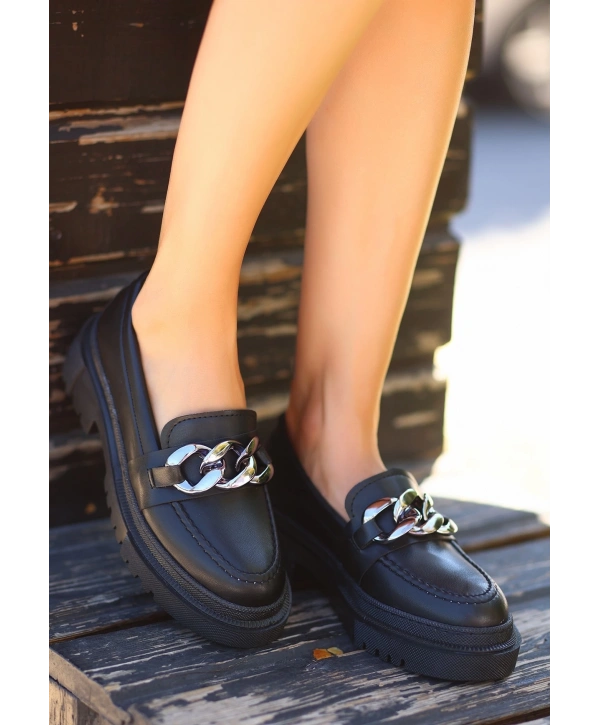 Biga Siyah Cilt  Ayakkabı