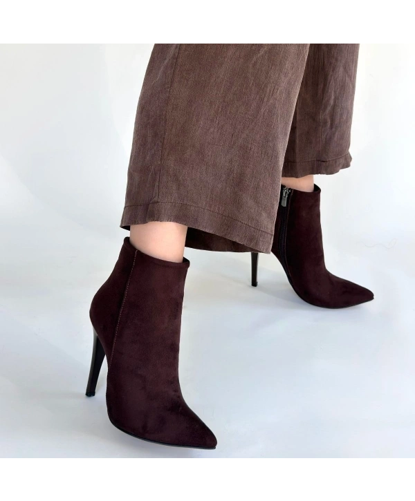 Blan Acı Kahve Süet Topuklu Bot